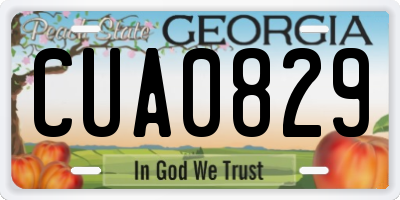 GA license plate CUA0829