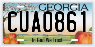 GA license plate CUA0861