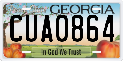 GA license plate CUA0864