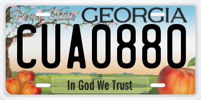 GA license plate CUA0880