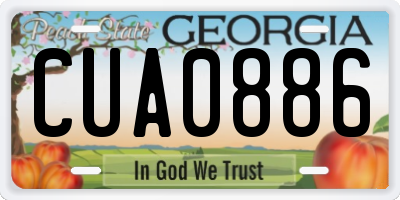 GA license plate CUA0886