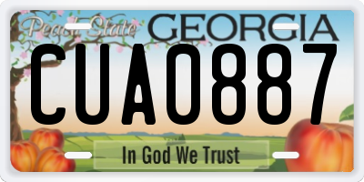 GA license plate CUA0887