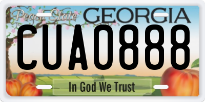 GA license plate CUA0888
