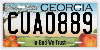 GA license plate CUA0889