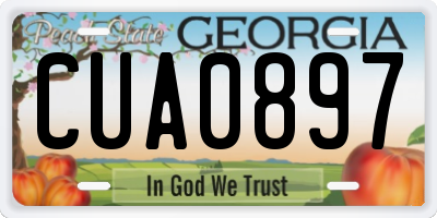 GA license plate CUA0897