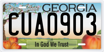 GA license plate CUA0903