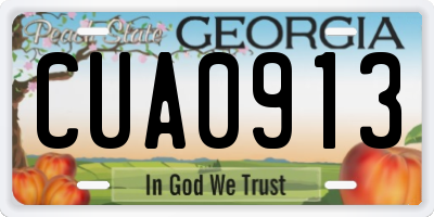 GA license plate CUA0913