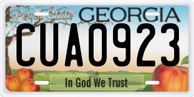 GA license plate CUA0923
