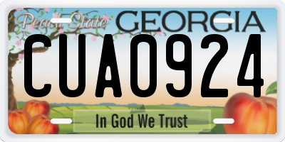 GA license plate CUA0924