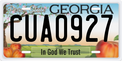 GA license plate CUA0927