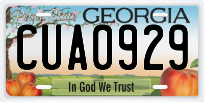 GA license plate CUA0929