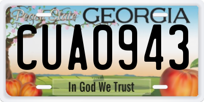 GA license plate CUA0943