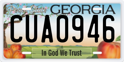 GA license plate CUA0946
