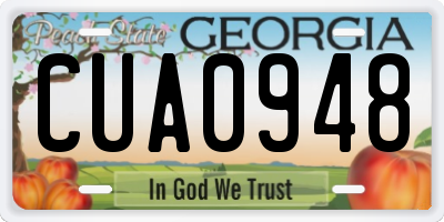 GA license plate CUA0948