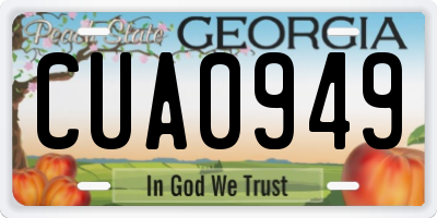 GA license plate CUA0949