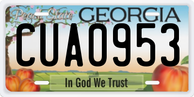 GA license plate CUA0953