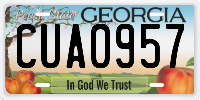 GA license plate CUA0957