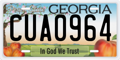 GA license plate CUA0964