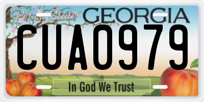 GA license plate CUA0979