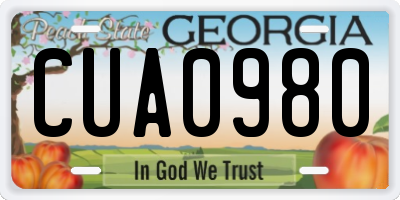 GA license plate CUA0980
