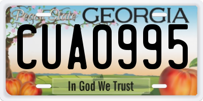 GA license plate CUA0995