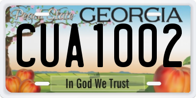 GA license plate CUA1002
