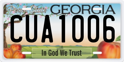 GA license plate CUA1006
