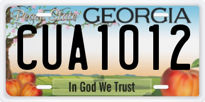 GA license plate CUA1012