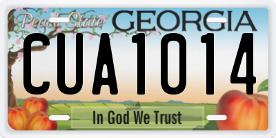 GA license plate CUA1014
