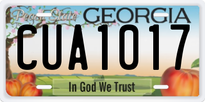 GA license plate CUA1017