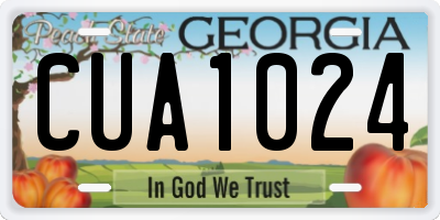 GA license plate CUA1024