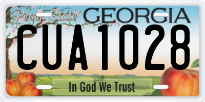GA license plate CUA1028