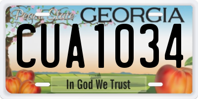 GA license plate CUA1034
