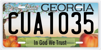 GA license plate CUA1035