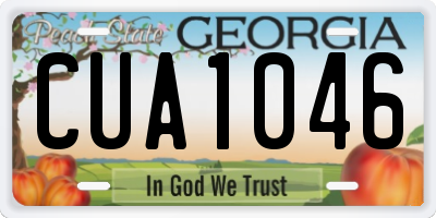 GA license plate CUA1046
