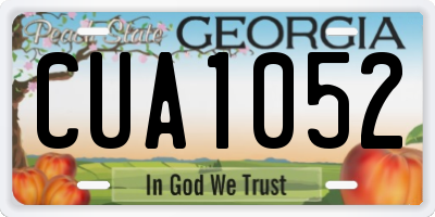 GA license plate CUA1052