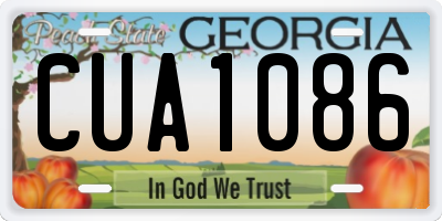 GA license plate CUA1086