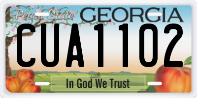 GA license plate CUA1102