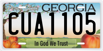 GA license plate CUA1105