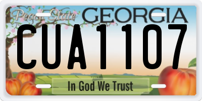 GA license plate CUA1107
