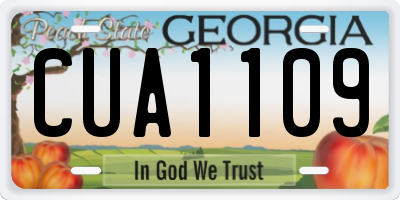 GA license plate CUA1109
