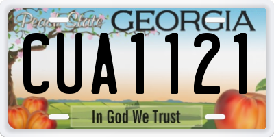 GA license plate CUA1121