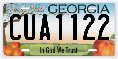 GA license plate CUA1122