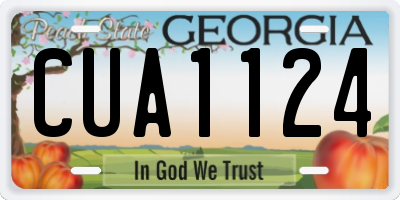 GA license plate CUA1124