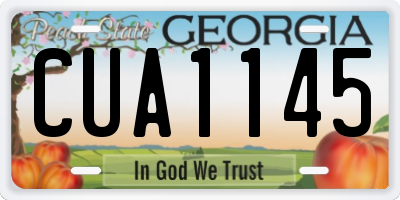 GA license plate CUA1145