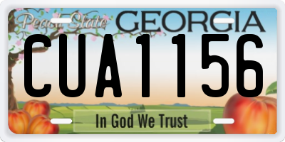 GA license plate CUA1156