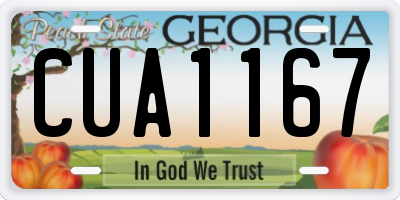GA license plate CUA1167