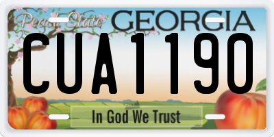 GA license plate CUA1190