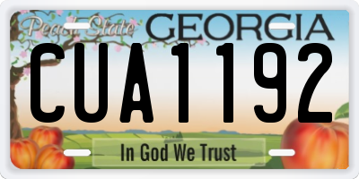 GA license plate CUA1192