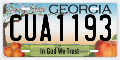 GA license plate CUA1193